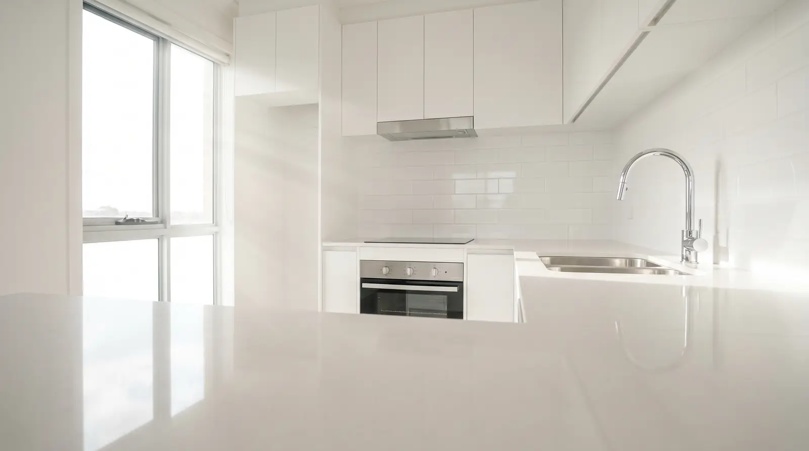 The same kitchen after a MoveOut clean